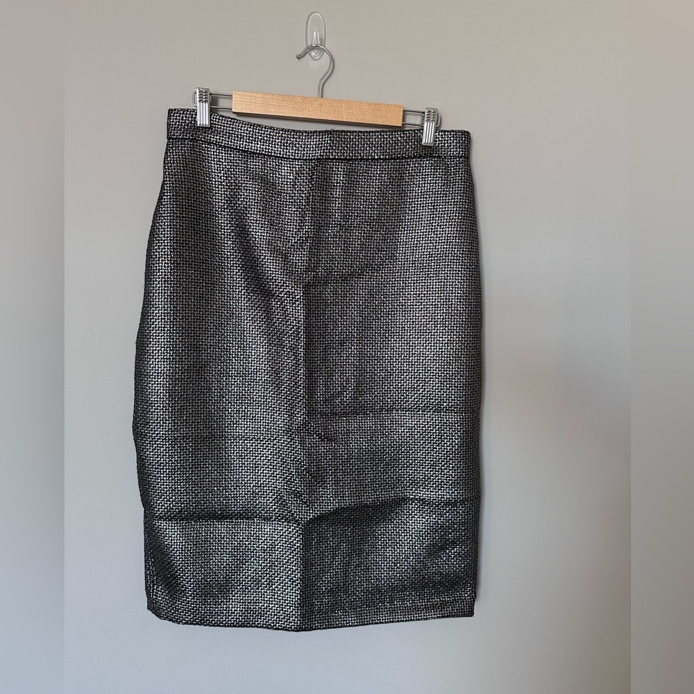 Banana Republic Metallic Tweed Pencil Skirt- Size 12 Tall NWTs - Picture 3 of 12